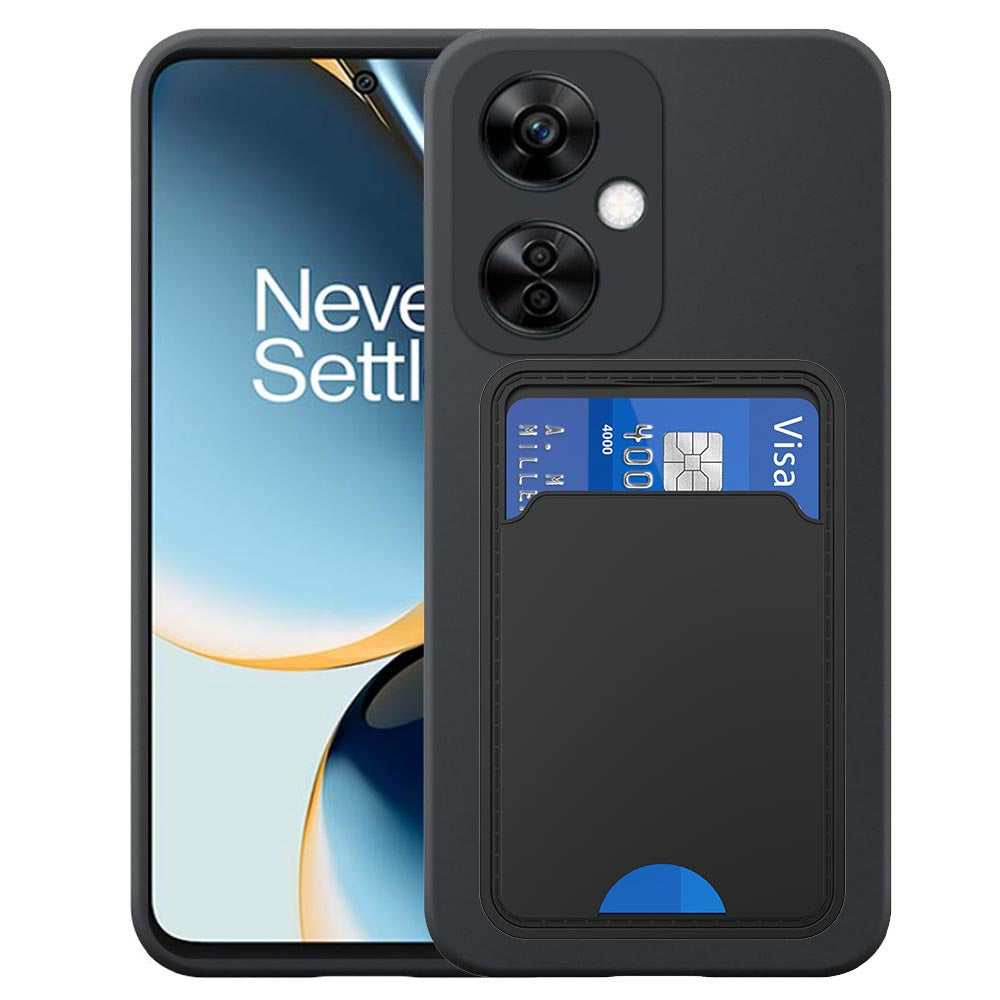 Geschikt voor OnePlus Nord N30
  Telefoonhoesje met TPU Pasjeshouder - Flexible Back Cover Case Siliconen TPU
  with Cardslot - Zwart - Smartphonica