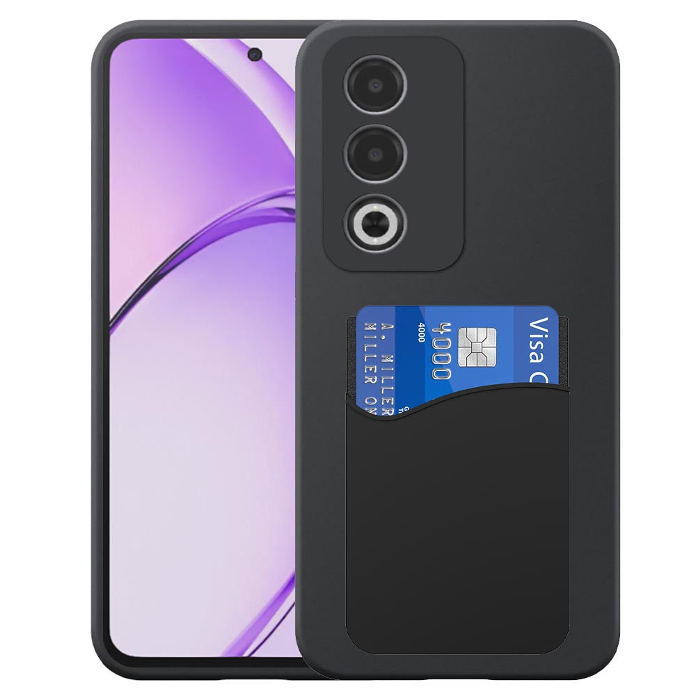 Geschikt voor Oppo A3 Pro / A80
  Telefoonhoesje met Siliconen Pasjeshouder - Flexible Back Cover Case
  Siliconen TPU with Silicone Cardslot - Zwart - Smartphonica