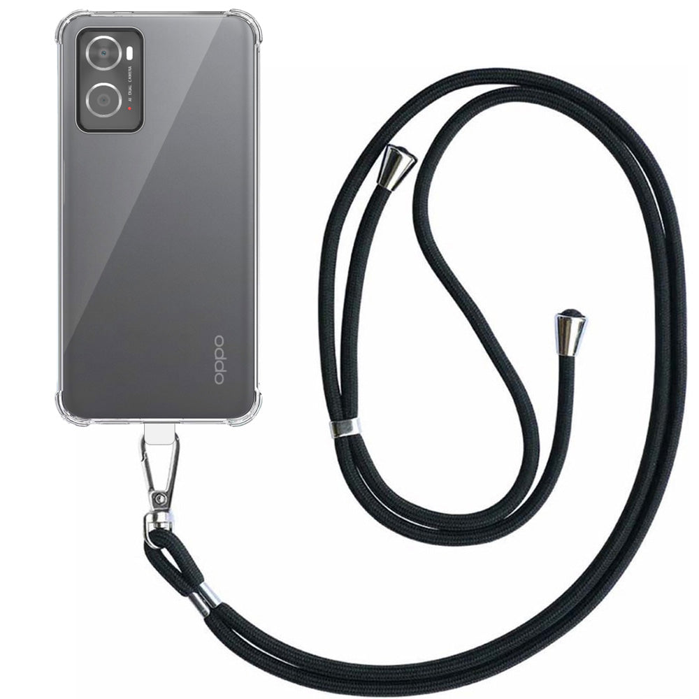Telefoonhoesje Geschikt voor Oppo A36 /
  A76 / A96 4G Transparant Schokbestendig met Afneembaar   Universeel Telefoonkoord - Backcover Case
  Siliconen ShockProof with Lanyard -   Smartphonica