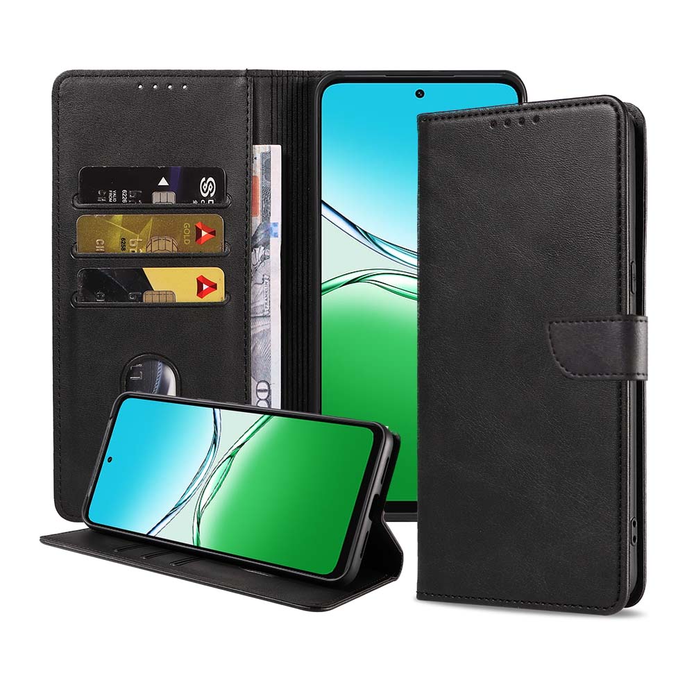 Geschikt voor Oppo A5 Telefoonhoesje
  Kunstleer met Magnetisch lipje en Pasjeshouder Book Case met Klepje -
  Walletcase with Cardslot - Zwart - Smartphonica