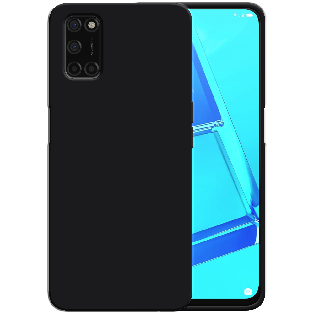 Siliconen hoesje voor OPPO A52 case met
  zachte binnenkant - Zwart