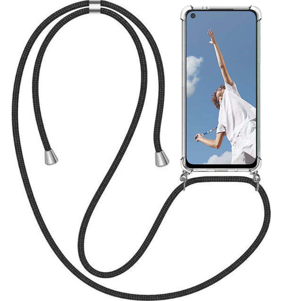 Telefoonhoesje Geschikt voor Oppo A52 met
  Koord en Stootrand - TPU Backcover Shockproof met Lanyard - Smartphonica
