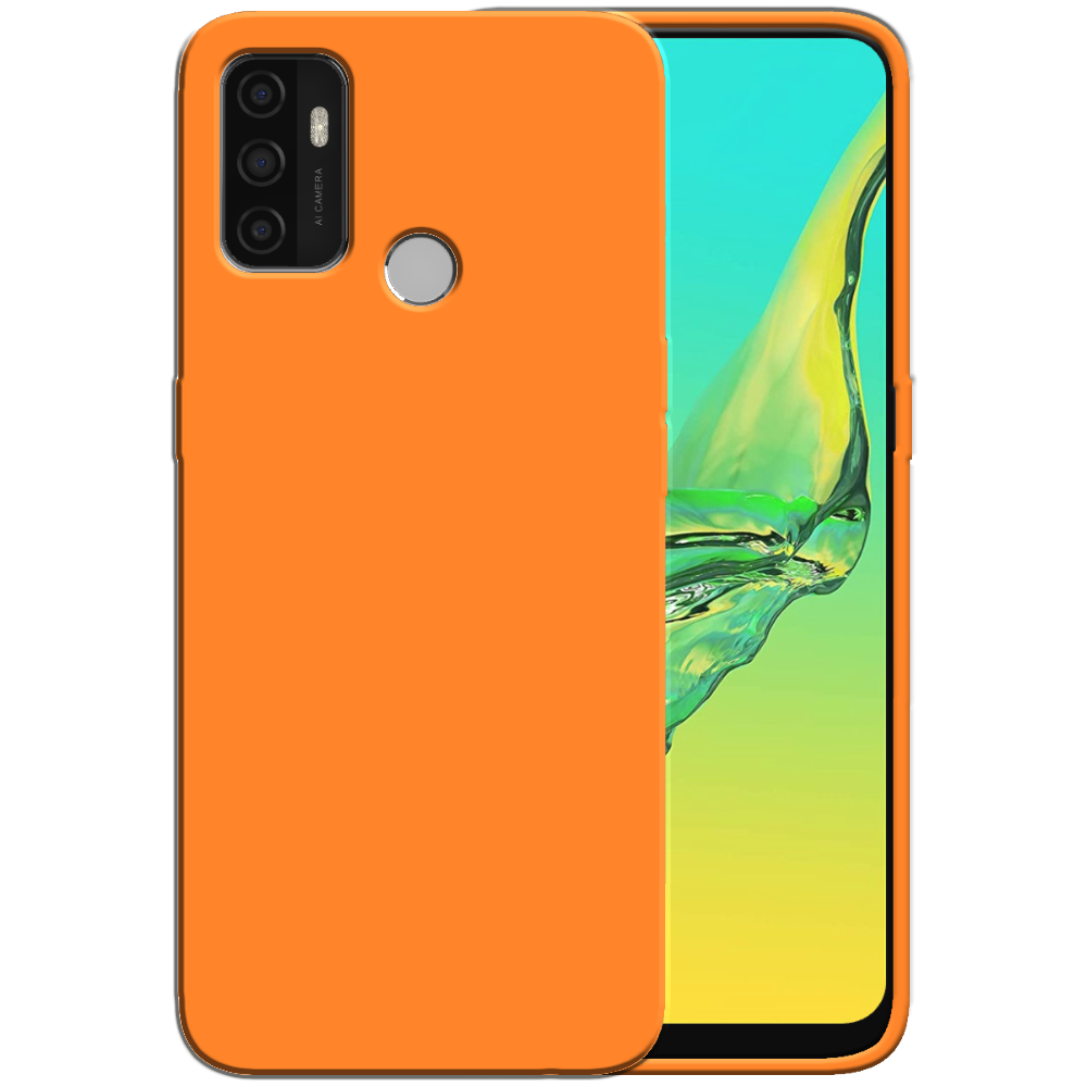 Siliconen hoesje voor OPPO A53 2020 case  met zachte binnenkant - Oranje