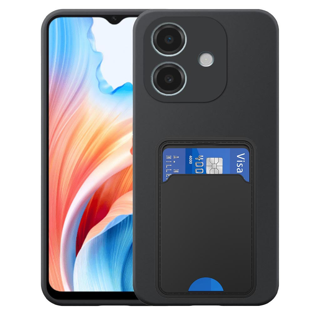 Geschikt voor Oppo A59 Telefoonhoesje met
  TPU Pasjeshouder - Flexible Back Cover Case Siliconen TPU with Cardslot -
  Zwart - Smartphonica