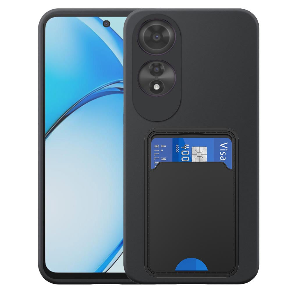 Geschikt voor Oppo A60 4G Telefoonhoesje
  met TPU Pasjeshouder - Flexible Back Cover Case Siliconen TPU with Cardslot -
  Zwart - Smartphonica