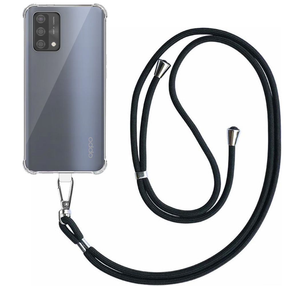 Telefoonhoesje Geschikt voor Oppo A74 4G
  / A95 4G / F19 / F19s Transparant Schokbestendig met Afneembaar   Universeel Telefoonkoord - Backcover Case
  Siliconen ShockProof with Lanyard -  
  Smartphonica