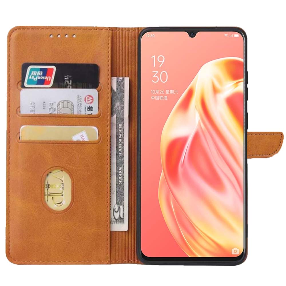 Geschikt voor Oppo
  A91 Telefoonhoesje Kunstleer met Magnetisch lipje en Pasjeshouder Book Case
  met Klepje - Bruin - Smartphonica