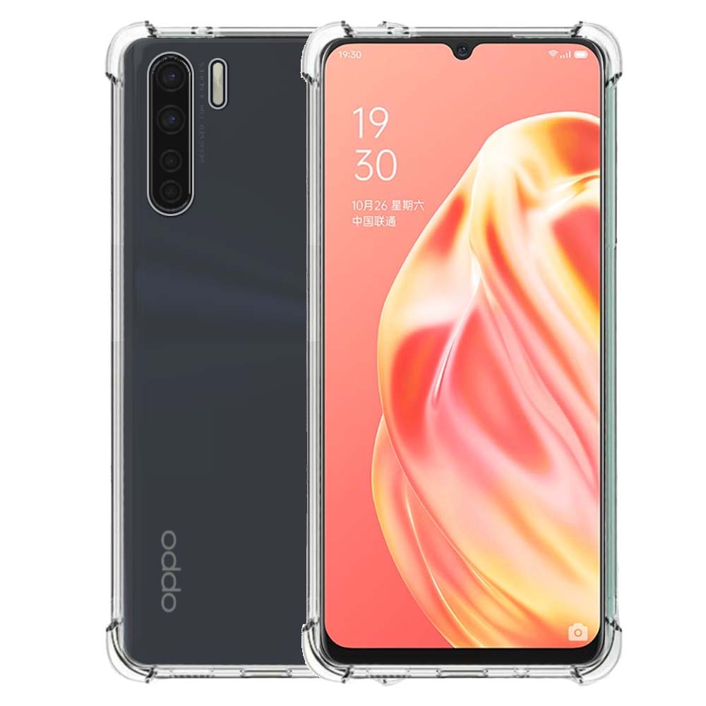 Telefoonhoesje Geschikt voor Oppo A91 transparant shockproof TPU
  siliconen hoesje met stootrand