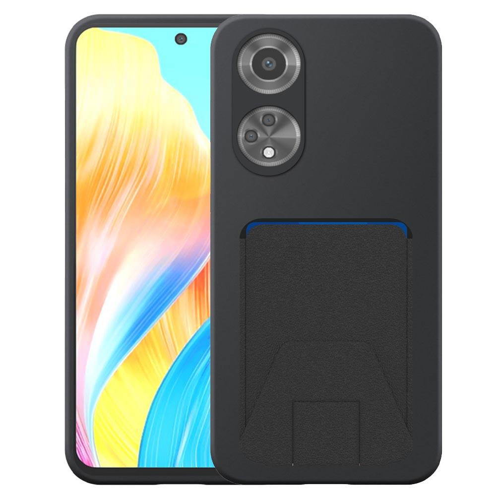 Geschikt voor Oppo A1 / A58 4G / A98
  Telefoonhoesje met Verstelbare Leren Pasjeshouder - Flexible Back Cover Case
  Siliconen TPU with Adjustable Leather Cardslot - Zwart - Smartphonica