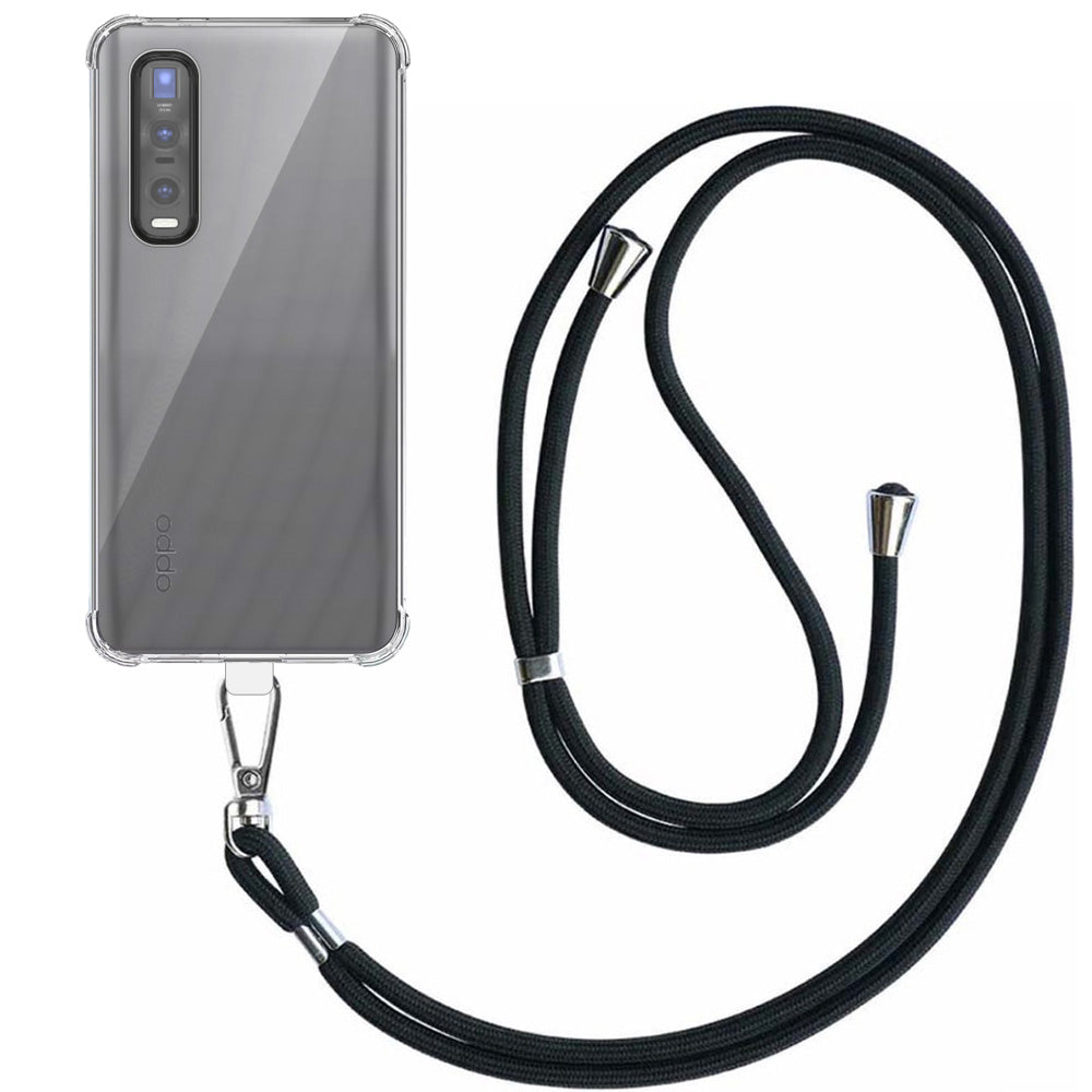 Telefoonhoesje Geschikt voor Oppo Find X2
  Pro Transparant Schokbestendig met Afneembaar   Universeel Telefoonkoord - Backcover Case
  Siliconen ShockProof with Lanyard -  
  Smartphonica