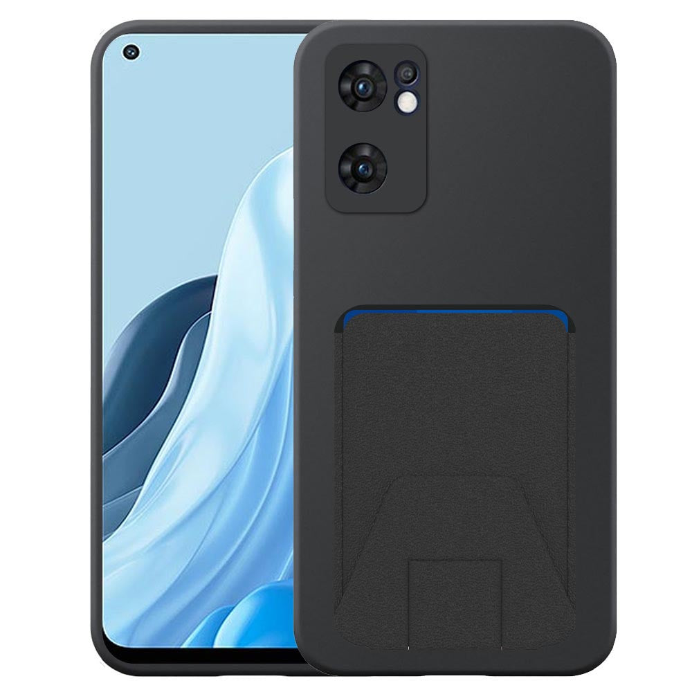 Geschikt voor Oppo Find X5 Lite
  Telefoonhoesje met Verstelbare Leren Pasjeshouder - Flexible Back Cover Case
  Siliconen TPU with Adjustable Leather Cardslot - Zwart - Smartphonica