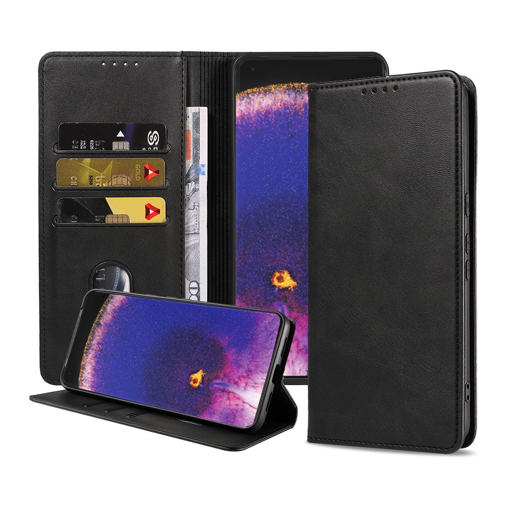 Telefoonhoesje geschikt voor Oppo Find X5
  kunstleren Hoesje met Magnetische sluiting en Pasjeshouders Book Case met
  Klepje - Zwart