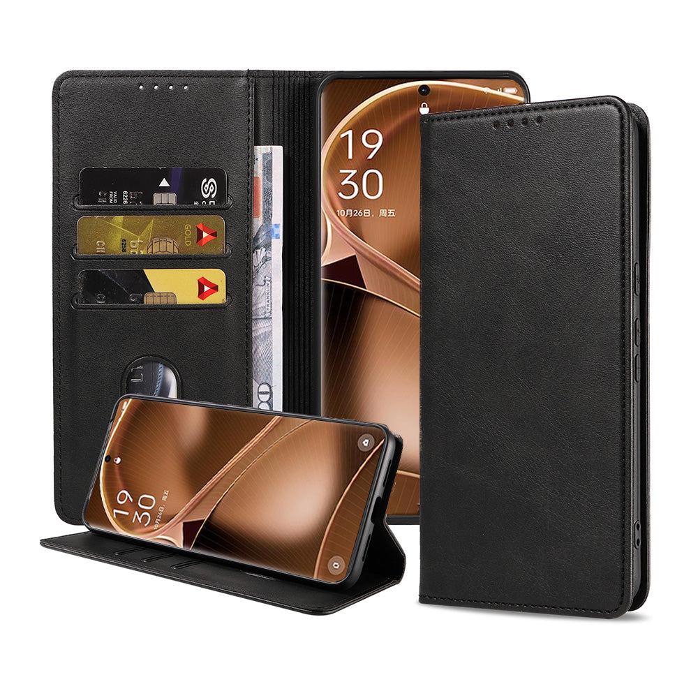 Telefoonhoesje geschikt voor Oppo Find X6
  Pro kunstleren Hoesje met Magnetische sluiting en Pasjeshouders Book Case met
  Klepje - Zwart