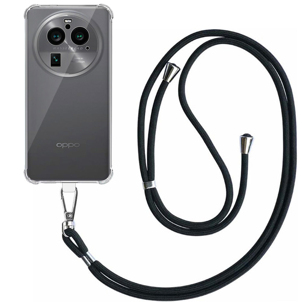 Telefoonhoesje Geschikt voor Oppo Find X6
  Pro Transparant Schokbestendig met Afneembaar   Universeel Telefoonkoord - Backcover Case
  Siliconen ShockProof with Lanyard -  
  Smartphonica