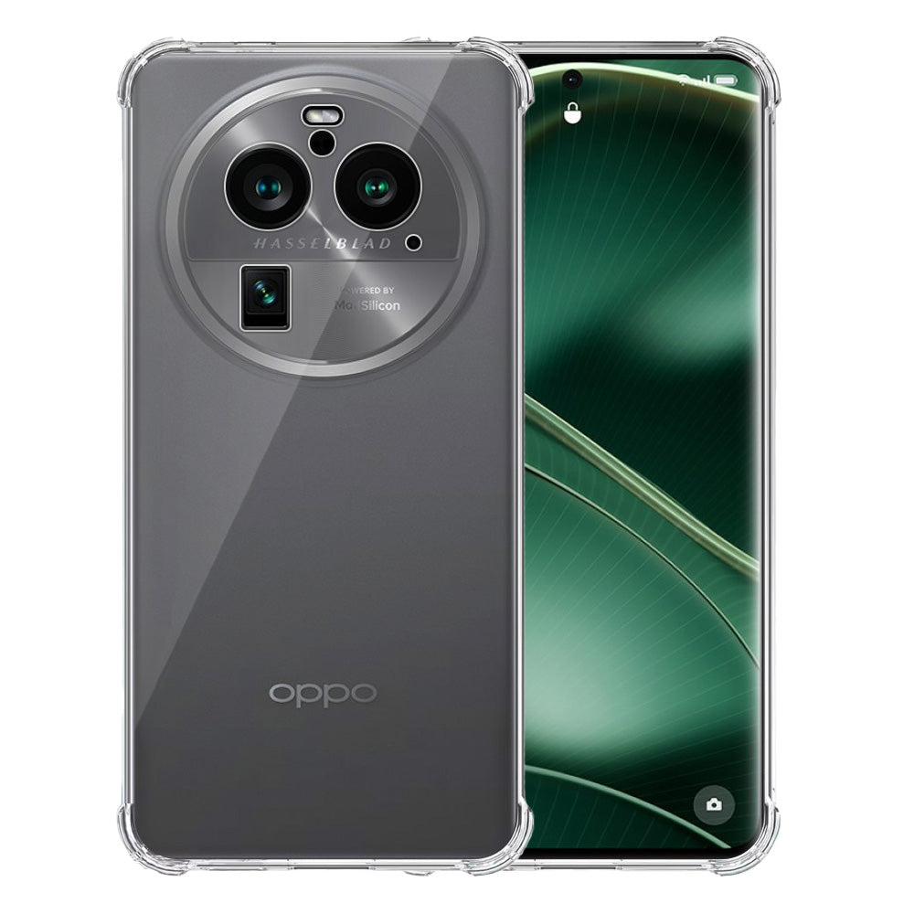 Telefoonhoesje Geschikt voor Oppo Find X6
  Pro Transparant Schokbestendig - Shockproof TPU SIliconen Backcover Case met
  Stootrand Doorzichtig