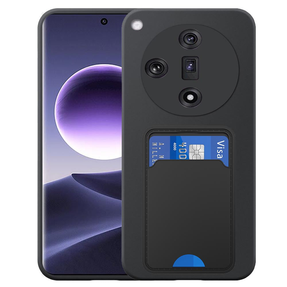 Geschikt voor Oppo Find X7 Ultra
  Telefoonhoesje met TPU Pasjeshouder - Flexible Back Cover Case Siliconen TPU
  with Cardslot - Zwart - Smartphonica