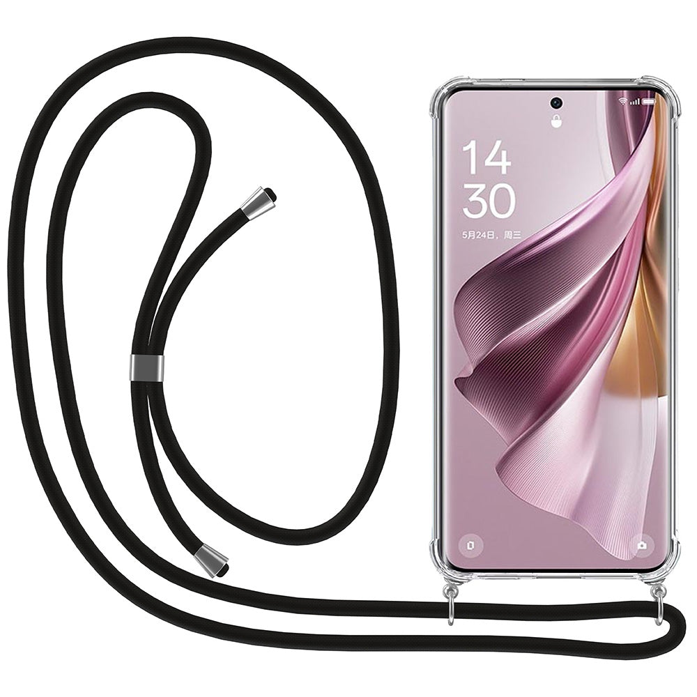Telefoonhoesje Geschikt voor Oppo Reno 10
  Pro Plus met Koord en Stootrand - Hoesje met Telefoonkoord - TPU Backcover
  Case Shockproof met Lanyard - Transparant