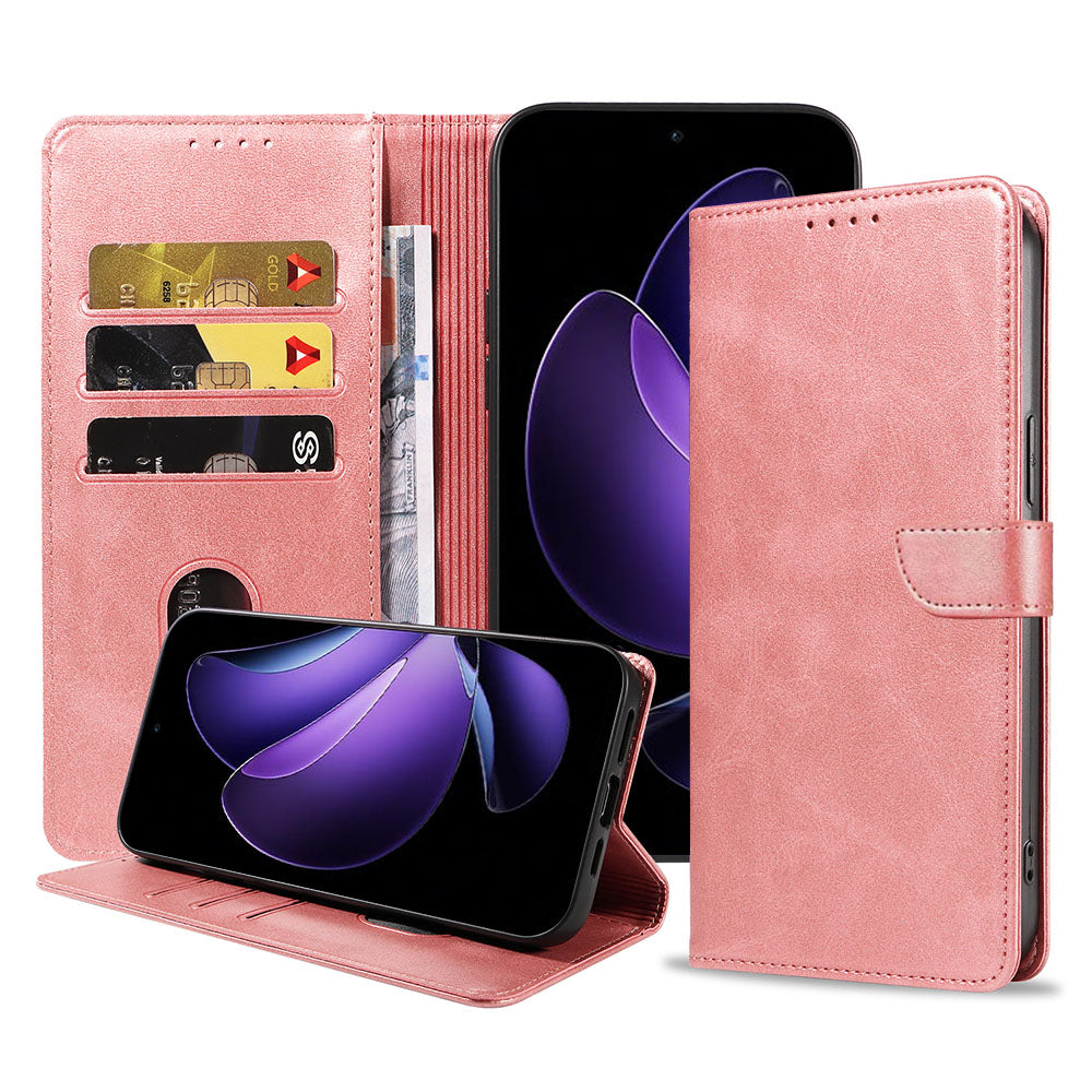 Geschikt voor Oppo Reno 13 F
  Telefoonhoesje Kunstleer met Magnetisch lipje en Pasjeshouder Book Case met
  Klepje - Walletcase with Cardslot - Rosé Goud - Smartphonica