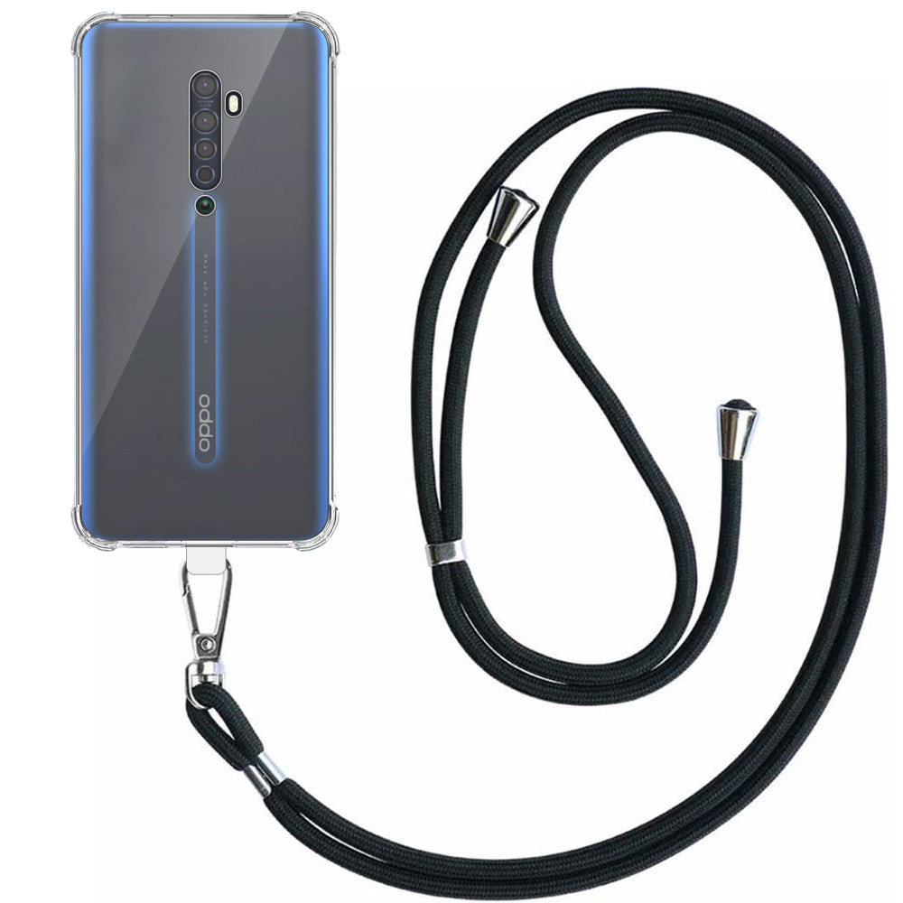 Telefoonhoesje Geschikt voor Oppo Reno 2
  Transparant Schokbestendig met Afneembaar  
  Universeel Telefoonkoord - Backcover Case Siliconen ShockProof with
  Lanyard -   Smartphonica