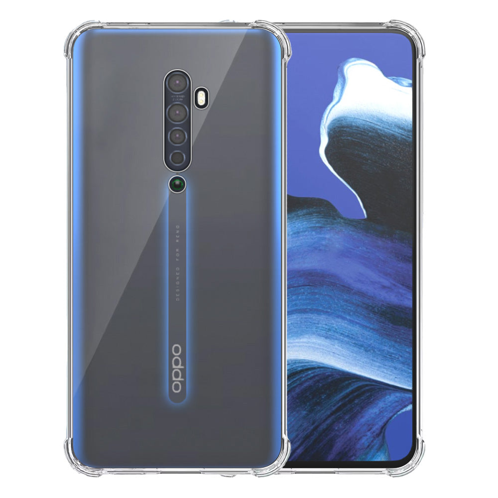 Telefoonhoesje Geschikt voor Oppo Reno 2
  Transparant Schokbestendig - Shockproof TPU SIliconen Backcover Case met
  Stootrand Doorzichtig