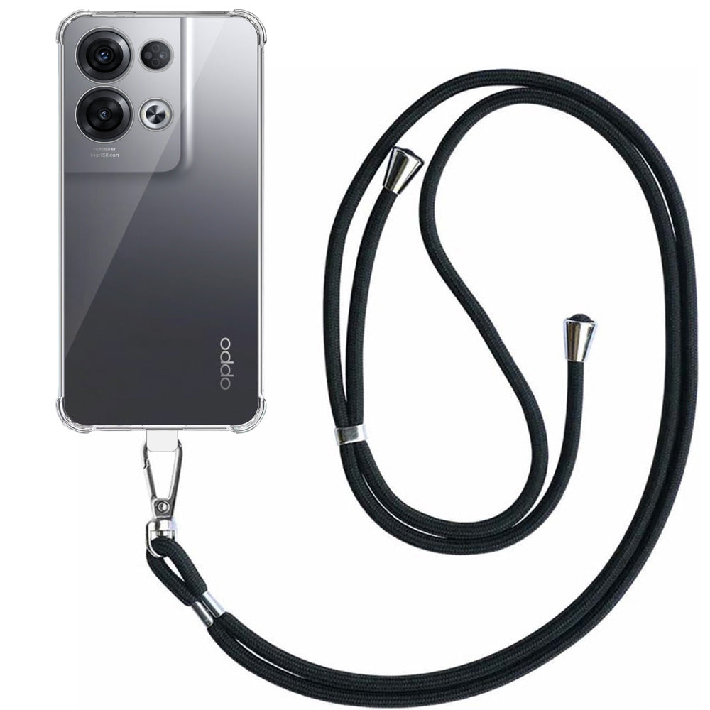 Telefoonhoesje Geschikt voor Oppo Reno 8
  Pro Plus 5G Transparant Schokbestendig met Afneembaar   Universeel Telefoonkoord - Backcover Case
  Siliconen ShockProof with Lanyard -   Smartphonica