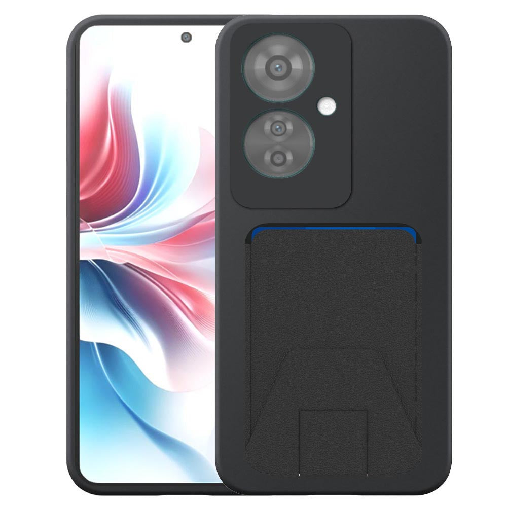 Geschikt voor Oppo Reno 11F
  Telefoonhoesje met Verstelbare Leren Pasjeshouder - Flexible Back Cover Case
  Siliconen TPU with Adjustable Leather Cardslot - Zwart - Smartphonica