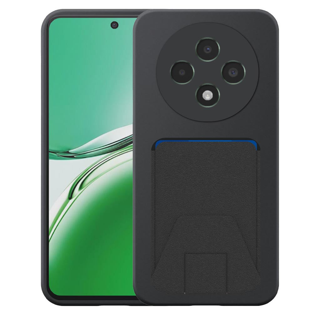 Geschikt voor Oppo Reno 12F
  Telefoonhoesje met Verstelbare Leren Pasjeshouder - Flexible Back Cover Case
  Siliconen TPU with Adjustable Leather Cardslot - Zwart - Smartphonica