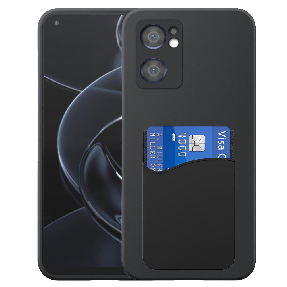 Geschikt voor Oppo Reno 7 5G
  Telefoonhoesje met Siliconen Pasjeshouder - Flexible Back Cover Case
  Siliconen TPU with Silicone Cardslot - Zwart - Smartphonica