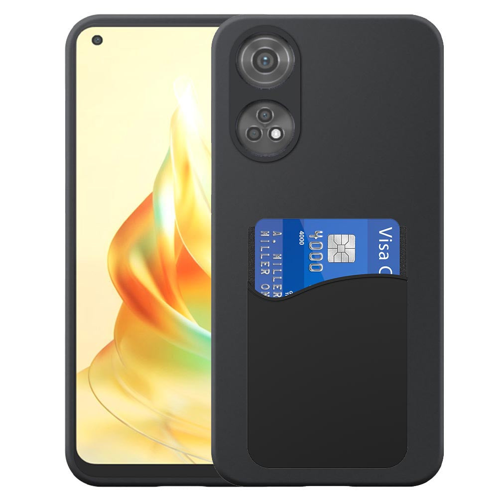 Geschikt voor Oppo Reno 8T 4G
  Telefoonhoesje met Siliconen Pasjeshouder - Flexible Back Cover Case
  Siliconen TPU with Silicone Cardslot - Zwart - Smartphonica