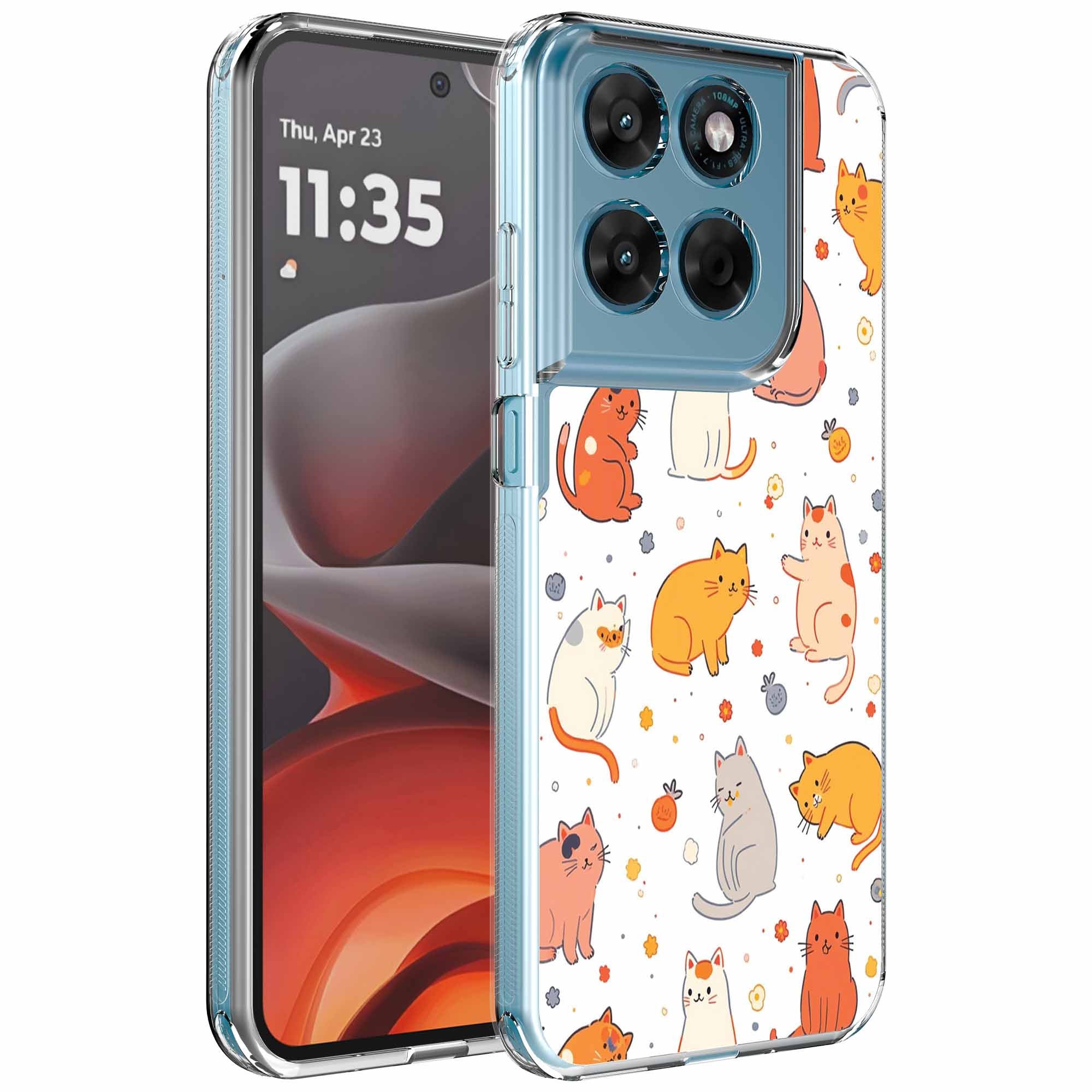 Geschikt voor Motorola Moto G15
  Telefoonhoesje met Poezen opdruk opdruk - Draadloos op te laden - Shockproof
  Siliconen TPU Strong Case - Sterk Schokbestendig Telefoonhoesje