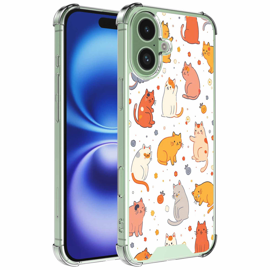 Geschikt voor iPhone 16 Telefoonhoesje
  met Poezen opdruk opdruk - Draadloos op te laden - Shockproof Siliconen TPU
  Strong Case - Sterk Schokbestendig Telefoonhoesje