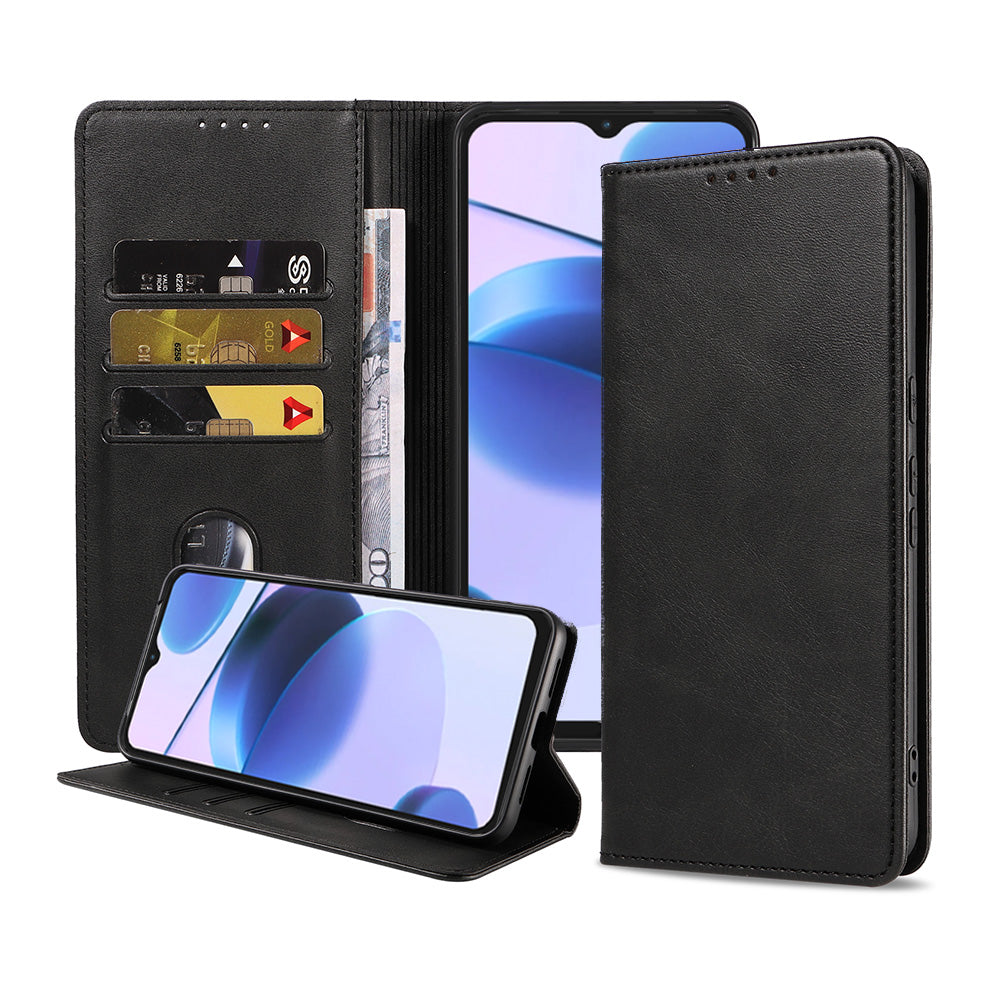 Telefoonhoesje geschikt voor Realme C35
  kunstleren Hoesje met Magnetische sluiting en Pasjeshouders Book Case met
  Klepje - Zwart