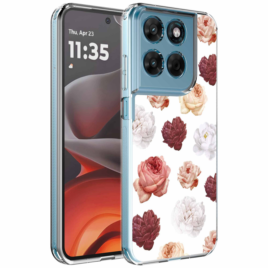 Geschikt voor Motorola Moto G15
  Telefoonhoesje met Rozen Bloemen opdruk - Draadloos op te laden - Shockproof
  Siliconen TPU Strong Case - Sterk Schokbestendig Telefoonhoesje