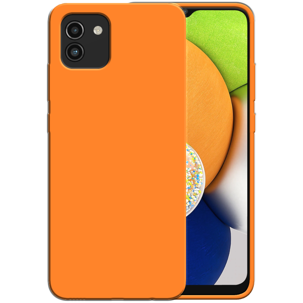 Siliconen hoesje voor Samsung Galaxy A03
  case met zachte binnenkant - Oranje