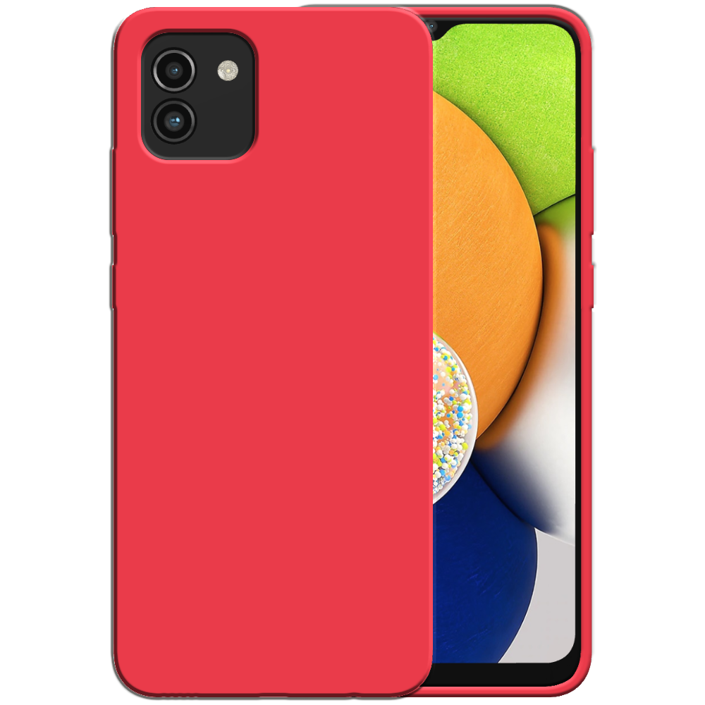 Siliconen hoesje voor Samsung Galaxy A03
  case met zachte binnenkant - Rood