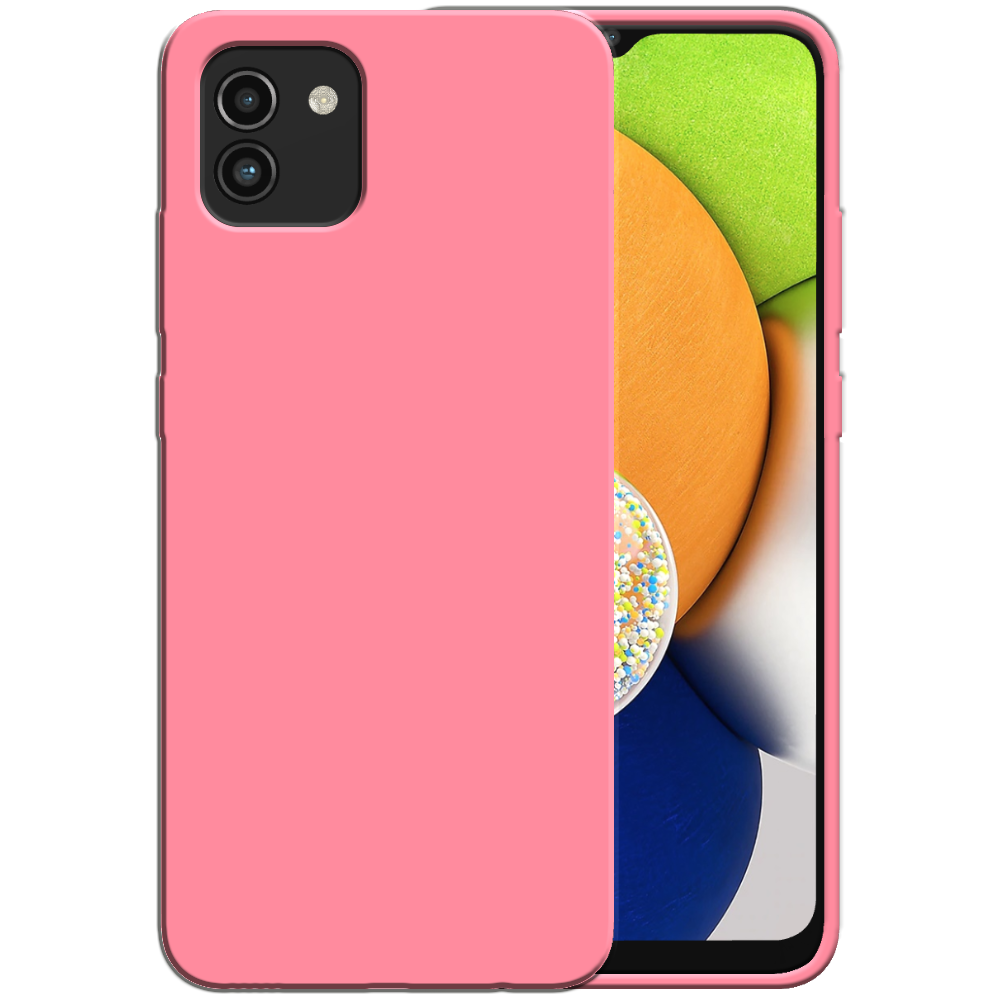 Siliconen hoesje voor Samsung Galaxy A03  case met zachte binnenkant - Roze