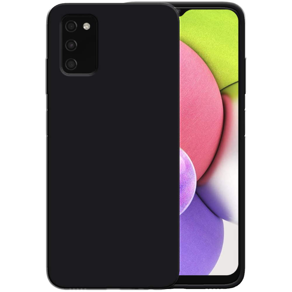 Siliconen hoesje voor Samsung Galaxy A03s
  case met zachte binnenkant - Zwart