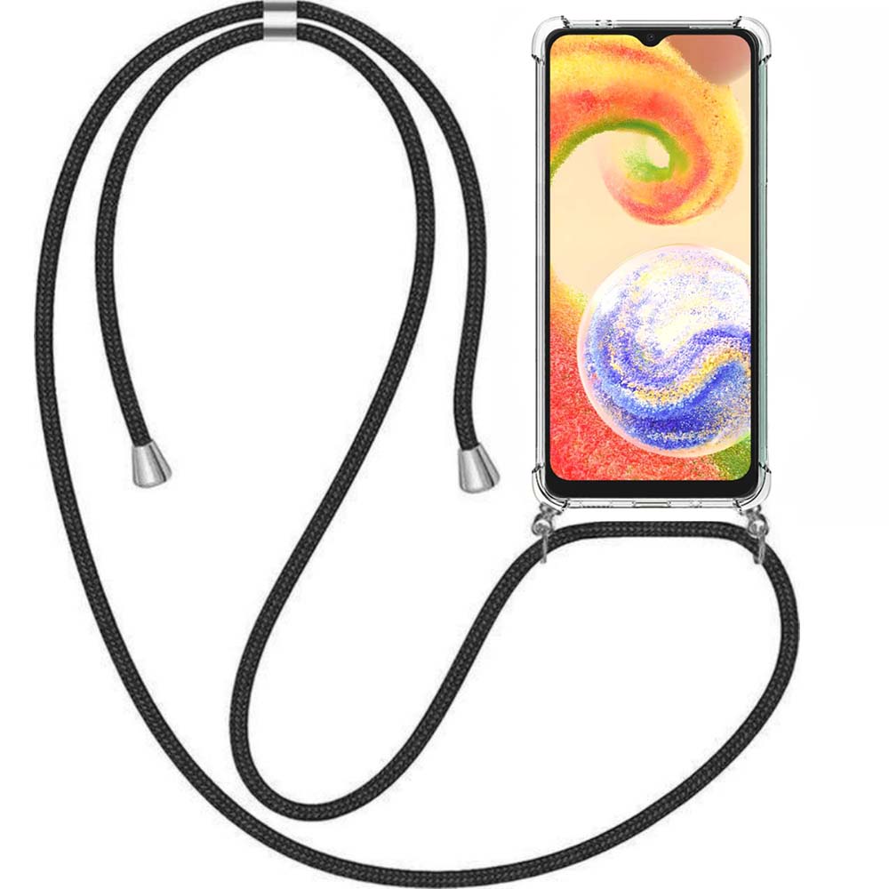 Telefoonhoesje Geschikt voor Samsung
  Galaxy A04 met Koord en Stootrand - TPU Backcover Shockproof met Lanyard -
  Smartphonica