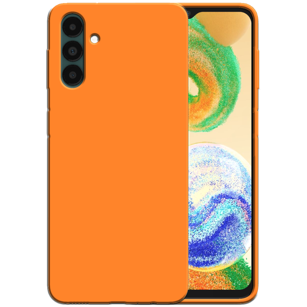 Siliconen hoesje voor Samsung Galaxy A04s
  / A13 5G case met zachte binnenkant - Oranje