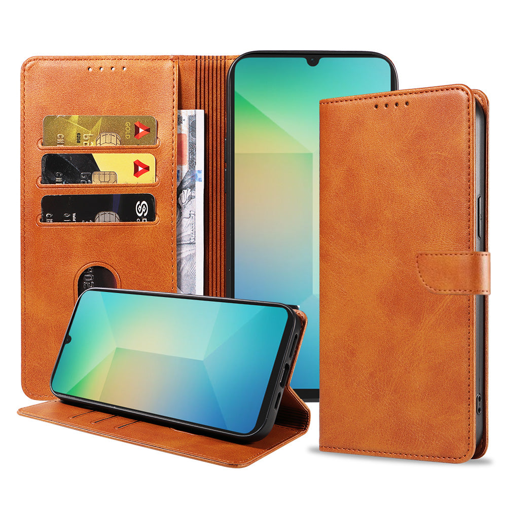 Geschikt voor Samsung
  Galaxy A06 Telefoonhoesje Kunstleer met Magnetisch lipje en Pasjeshouder Book
  Case met Klepje - Bruin - Smartphonica