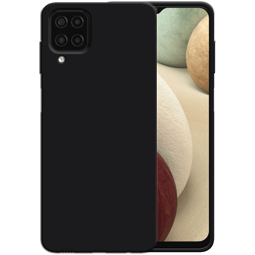 Siliconen hoesje voor Samsung Galaxy A12
  case met zachte binnenkant - Zwart