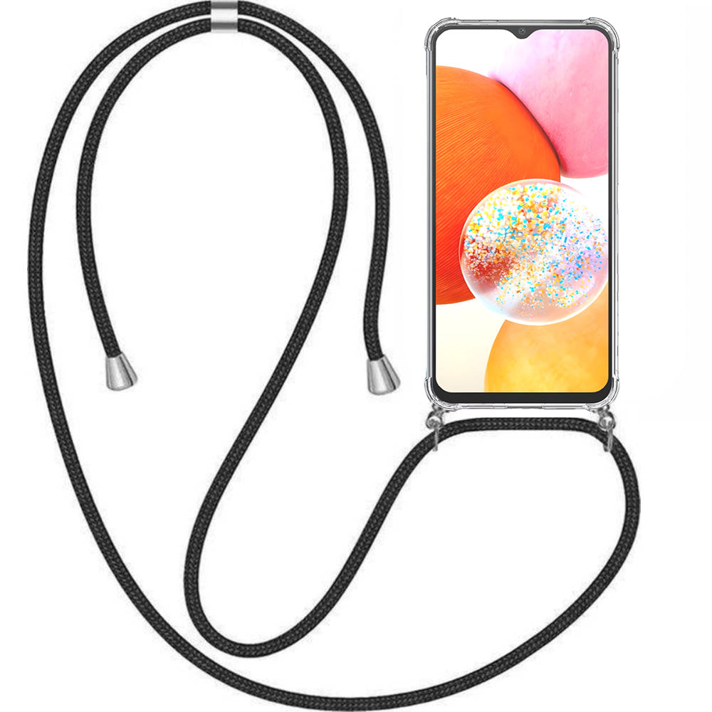 Telefoonhoesje Geschikt voor Samsung
  Galaxy A14 met Koord en Stootrand - TPU Backcover Shockproof met Lanyard -
  Smartphonica