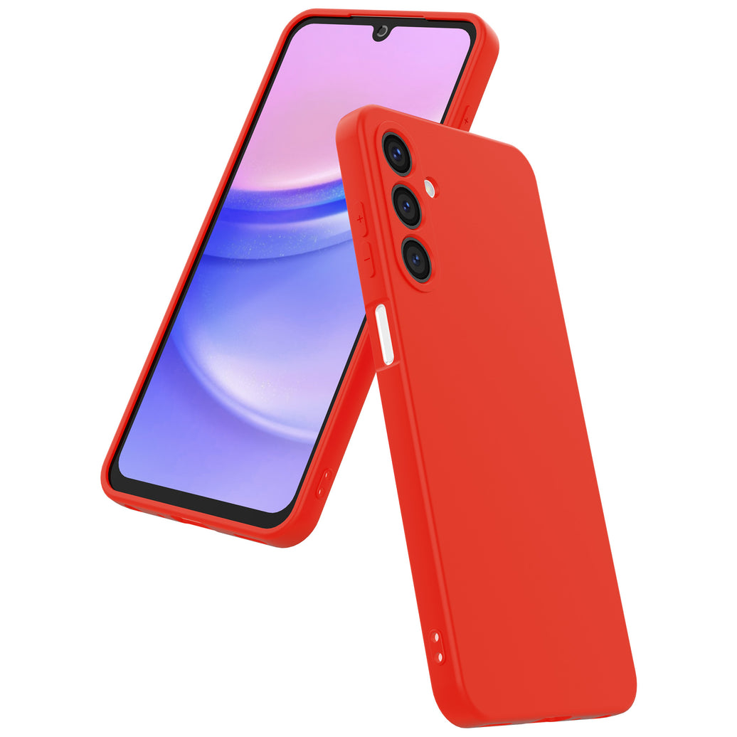 Telefoonhoesje
  Geschikt voor Samsung Galaxy A15 Siliconen met Zachte Beschermende Binnenkant
  - BackCover Case Soft Inside - Rood