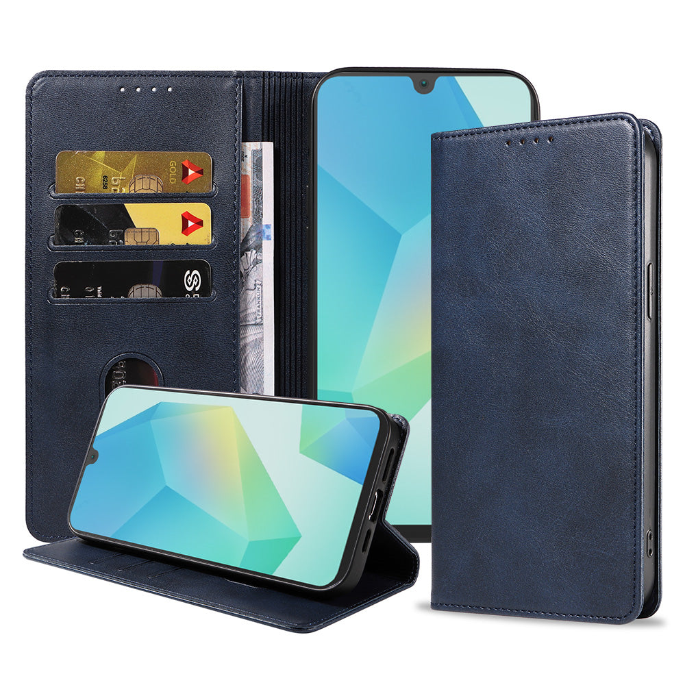 Telefoonhoesje Geschikt voor Samsung
  Galaxy A16 Kunstleer met Magnetische sluiting en Pasjeshouder Bookcase met
  Klepje - Blauw