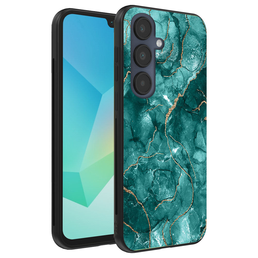 Telefoonhoesje
  Geschikt voor Samsung Galaxy A16 met marmer opdruk - TPU backcover case
  marble design - Goud Groen
