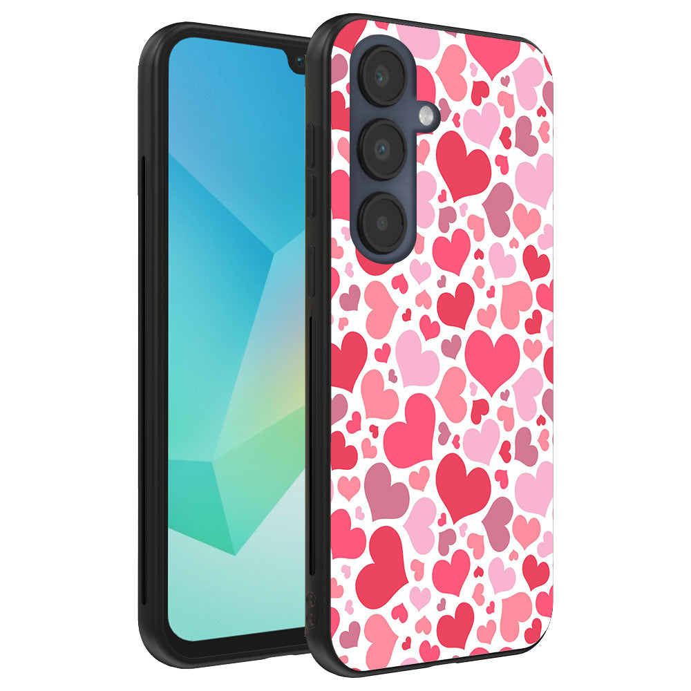Telefoonhoesje Geschikt voor
  Samsung Galaxy A16 met Hartjes Print - Hearts Design TPU Backcover Case -
  Kinder Hoesje met Hartjes Design
