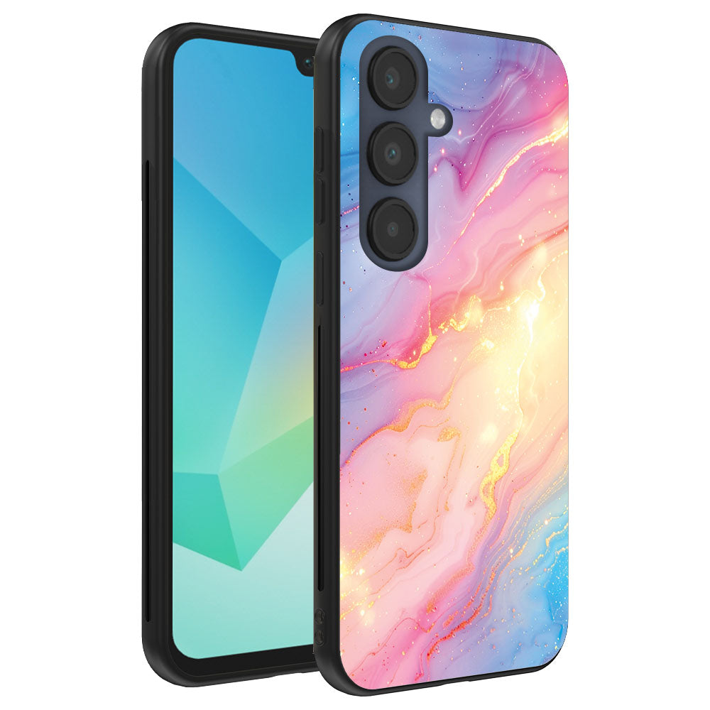 Telefoonhoesje
  Geschikt voor Samsung Galaxy A16 met Regenboog Glitter Marmer Opdruk - TPU
  Backcover Case Rainbow Glitter Marble Design