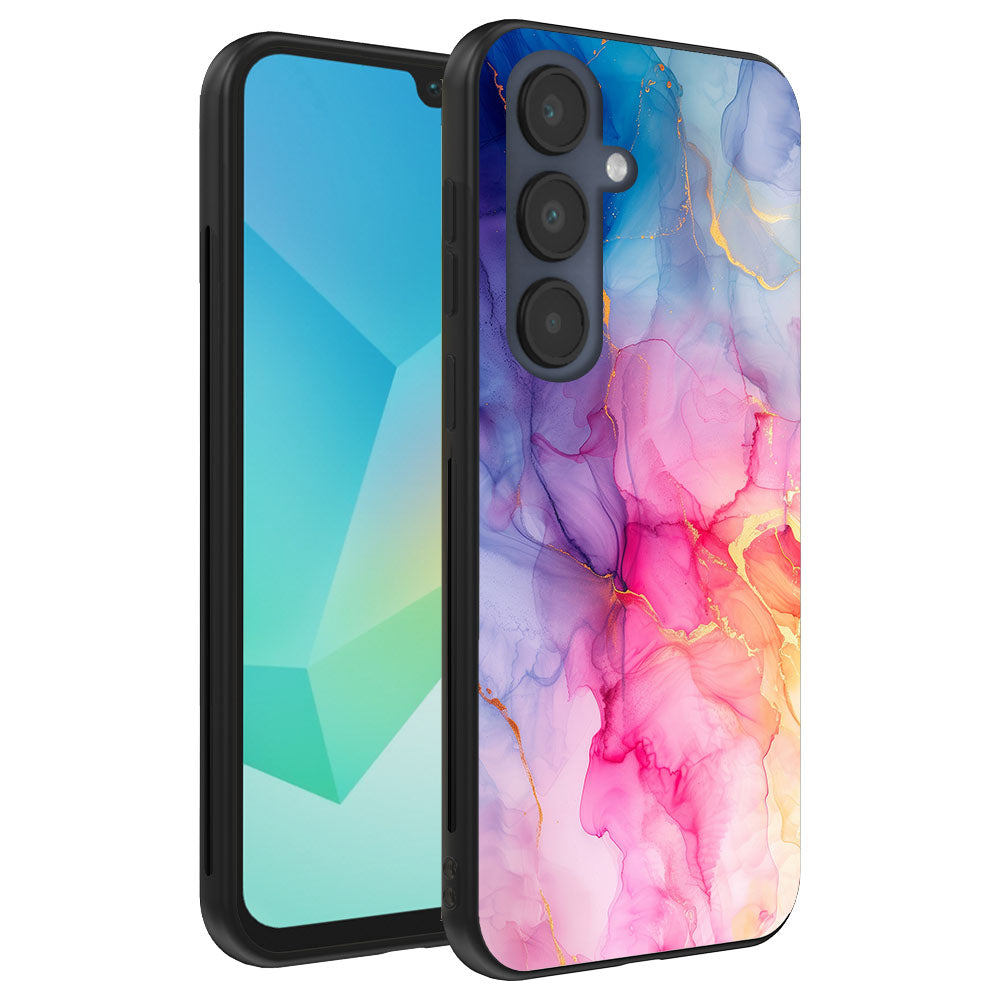 Telefoonhoesje
  Geschikt voor Samsung Galaxy A16 met marmer opdruk - TPU backcover case
  marble design - Regenboog