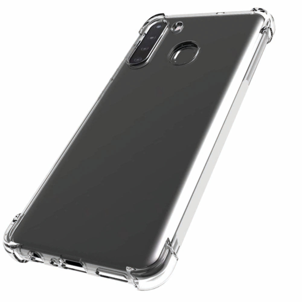 Telefoonhoesje Geschikt voor Samsung Galaxy A21 transparant shockproof
  TPU siliconen hoesje met stootrand