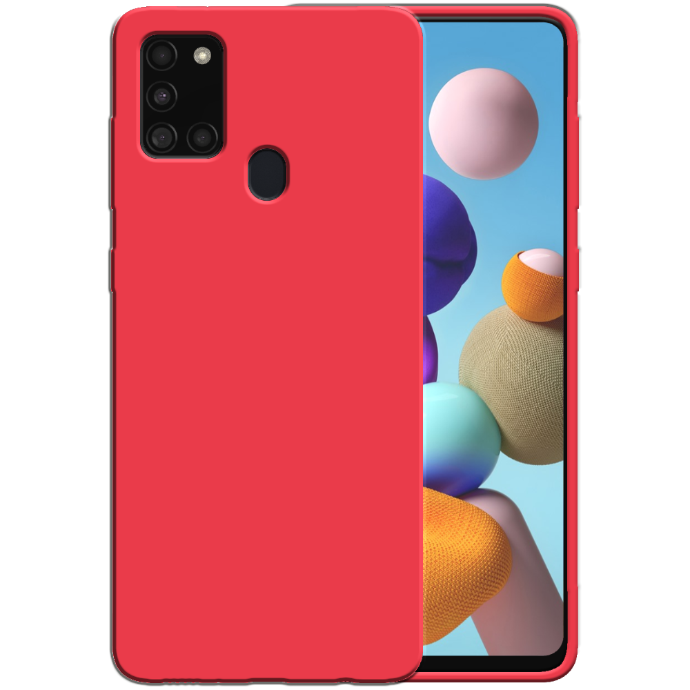 Siliconen hoesje voor Samsung Galaxy A21s
  case met zachte binnenkant - Rood